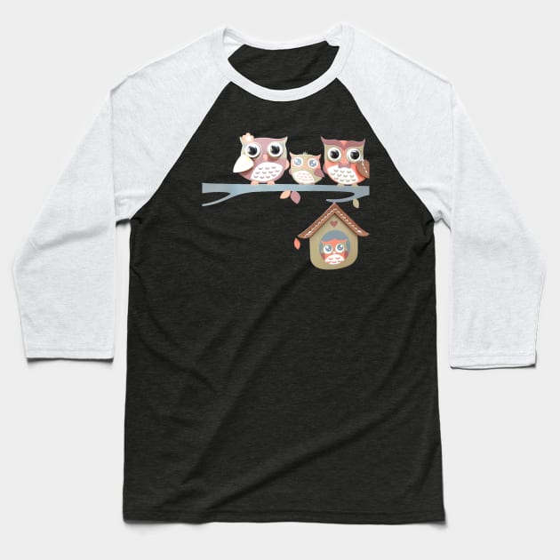 Owls Baseball T-Shirt by MightyFox74